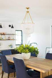 Affordable light wood dining room side chairs for sale in a variety of styles, colors and finishes. Light Wood Dining Table With Blue Chairs Transitional Dining Room