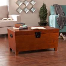 Transitional style trunk doubles as a cocktail table for closed storage and open display space. Nailhead Cocktail Table Trunk Espresso
