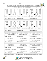 Math Place Value Worksheets Hundredths 1 Gif 1000 1294 Math Place Value Place Value Worksheets Place Values