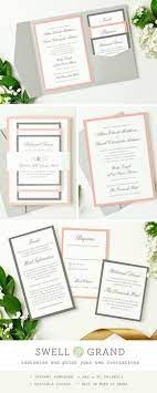Instant Download Printable Pocket Wedding Invitation Grey And Pink Edit In W Cheap Wedding Invitations Pocket Wedding Invitations Wedding Invitations Diy
