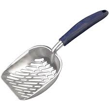 Large Metal Cat Litter Box Scoop Stainless Aluminum Alloys L13 8 Xw5 5 Xh1 8 Navy Blue Handle Be Sure To Check O Cat Litter Cat Litter Box Aluminium Alloy