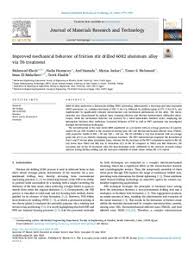Improved mechanical behavior of friction stir drilled 6082 aluminum alloy  via T6 treatment