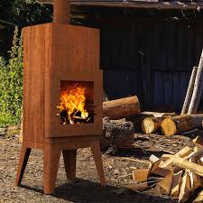 Grill Und Gartenkamin Baldur In Rost Optik Cortenstahl Aussenkamin Kamin