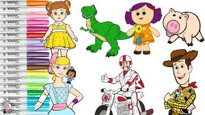 Cartoon characters woody, buzz, forky, gabby, bo, colouring pages, paper game for party, primankashop. Disney S Toy Story 4 Coloring Book Compilation Gabby Gabby Duke Caboom Dolly Woody Bo Peep And More Youtube