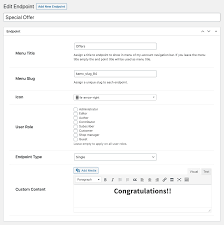 You acn add new accounts , see your old accounts. Woocommerce My Account Page Plugin Edit Customize Endpoints