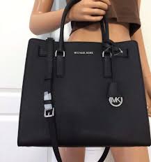 Michael Kors Black And Brown Purse Nwt Michael Kors Large Tote Saffiano Leather Bag Purse Handbag Black Silver Handbags Michael Kors Michael Kors Bag Michael Kors
