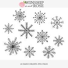 Snowflakes Holiday Clip Art Hand Drawn Snowflake Christmas Etsy In 2021 Christmas Doodles Snowflakes Drawing Christmas Card Art