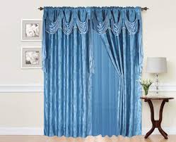 Dining room drapes showcase decorative touches such as pleats, giving them a more formal character than curtains. Elegant Home Window Curtain Drapes All In One Set With Valance Sheer Backing Tassels For Living Room Bedroom Dining Room And Sliding Doors Charity Turquoise Buy Online In Faroe Islands At