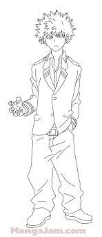 The interaction sparks a sudden interest in both of them. How Draw Katsuki Bakugou Boku No Hero Academia 09 Anime Lineart Drawings Drawing Stencils