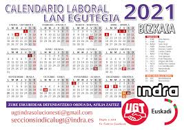 El gobierno vasco aprueba el calendario laboral de 2021. Ugt Indra Euskadi Ugtindraeuskadi Twitter