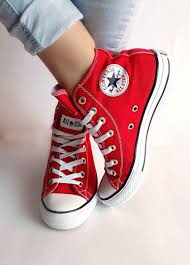 Black And Red Converse High Tops Converse All Star Red High Top Trending Shoes Chucks Converse Outfit Shoes