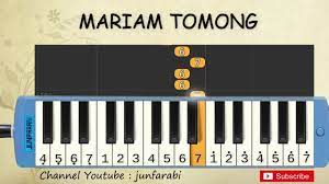 Not Pianika Mariam Tomong Lagu Daerah Belajar Pianika Not Angka Mariam Tomong Youtube