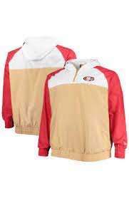 New Era Men S New Era Gold Scarlet San Francisco 49ers Big Tall League Raglan Quarter Zip Hoodie Nordstrom