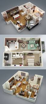 1 Bedroom Apartment House Plans Planta 3d De Casa Layout De Apartamento Plantas De Casas Pequenas