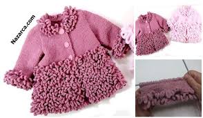 Ilmekli Ipten Firfirli Kiz Manto Tarifi Nazarca Com Baby Knitting Patterns Orgu Motifleri Orgu