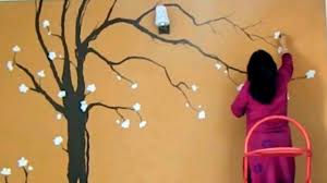 If you did the day version, you can make black branches as well. White Birch Trees On Brown Wall Painting Babita Keshan Youtube