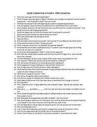 Egypt- Engineering an Empire- Video Questions and Ans Key for TpT