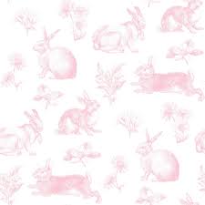 Pink animal is part of the animals & birds wallpapers collection. Bunny Toile Ki0582 York Wallpaper Wallpaper Warehouse