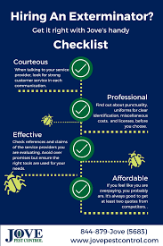 A pest control company has all the standard small business needs. Hiring An Exterminator Use Our Checklist Jove Pest Control