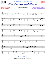 The Star Spangled Banner Piano Sheet Music