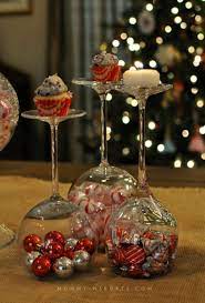Don T Buy New Christmas Decorations Use Your Wine Glasses As An Elegan Holiday Centerpieces Christmas Centerpieces Diy Christmas Table Decorations Centerpiece