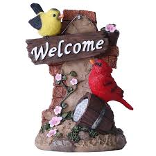The most unique yard birds mall with over 50 independent merchants under one giant roof! Teresa S Collections Bird Welcome Sign Garden Sculptures Statues With Solar Light Beautiful Fairy Garden Figurines For Outdoor Patio Lawn Yard Decoration Outdoor Paradise Buy Online In Antigua And Barbuda At