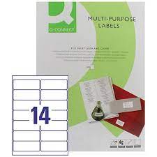 Custom label template & file conversion. Q Connect Multi Purpose Label 99 1x38mm 14 Per Sheet Pack Of 100 Sheets Paperstone