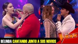 Lupillo rivera deja entrever que sigue admirando la belleza de belinda con un sugerente mensaje. Realitys Mexico Belinda Cantando Junto A Sus Novios En La Voz Mexico Facebook