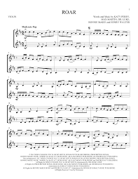 Use the following list to discover easy violin music across a variety of genres, including classical, pop, and irish fiddle. Roar Violin Duet Print Sheet Music Now