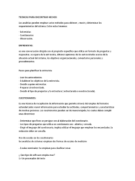 Tecnicas Para Encontrar Hechos Observacion Cuestionario