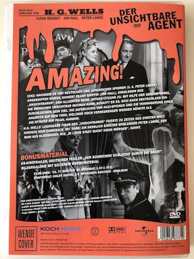 Der Unsichtbare Agent DVD 1942 Invisible Agent - Monster Classics /  Directed by Edwin L. Marin / Based on the novel by H.G. Wells / Starring:  Ilona Massey Jon Hall - Bible in My Language