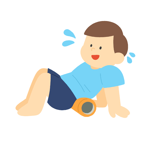 フォームローラーで筋膜リリースする人のイラスト | 無料イラスト素材 てがきら