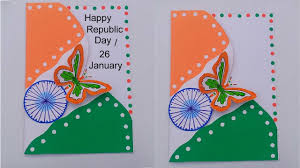 Republic Day Card Tricolor Butterfly Greeting Card Diy Art And Craft Cr Simple Cards Handmade Unique Handmade Cards Greeting Cards Diy