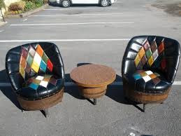 Pair Of Whiskey Barrel Chairs Made In Tennessee By Brothers Furniture In The 1970s Description From Et Barrel Chair Whiskey Barrel Furniture Barrel Furniture