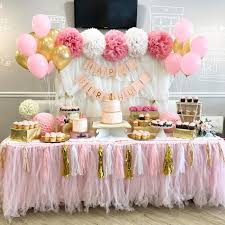 Pink Gold Shabby Chic Party Still Popular Pinkgold Pinkgoldparty Shabbychic Sh Pink Party Decorations Diy Pink Party Decorations Baby Birthday Decorations