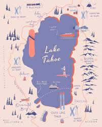 Tell your story with wall art of your favorite places. Lake Tahoe Map Print Lake Tahoe Art Sierra Nevada Art Etsy Lake Tahoe Map Tahoe Yosemite Art