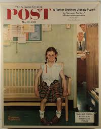 After you assemble your jigsaw puzzle glue it or laminate it and hang it on the wall. 8 Vintage Norman Rockwell Saturday Evening Post Puzzles Ideas Norman Rockwell Rockwell Saturday Evening Post