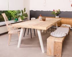 arendal industriele tafel steigerhout schuine poot staal 1 salle a manger bois table salle a manger table industrielle