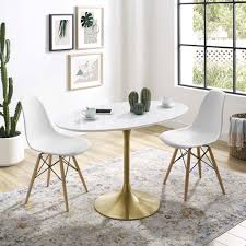 Modway Lippa 48 Oval Dining Table In 2020 Oval Table Dining Dining Table Gold Midcentury Modern Dining Table