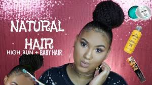 Sleek High Bun On Short Natural Hair Baby Hairs Natural Hair Styles Natural Hair Babies Short Natural Hair Styles