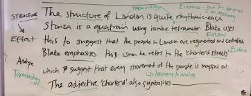 Poetry Linking Structure To Language In Blake S London Mr Hanson S English