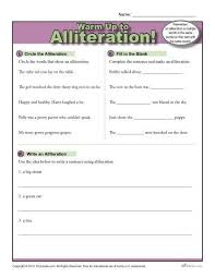 Alliteration Warm Up Activity Figurative Language Worksheets Alliteration Figurative Language Worksheet Language Worksheets