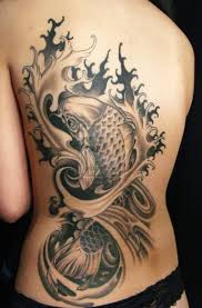 Black And White Koi Fish Tattoo Leg Fish Tattoo Symbolism And Origin Koi Fish Tattoo Black Tattoos Koi Tattoo Design