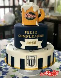 Moderno Bizcocho De Cumpleaños Para Hombre Torta Alianza Lima Al Cake Dad Birthday Cakes Beer Cake America Cake
