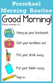 Morning Routine Chart For The Preschool Classroom