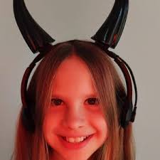 Black Glitter Curly Devil Horns Costume Accessory