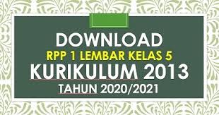 Rpp kelas 5 semester 1 tahun pelajaran 2021 2022. Rpp 1 Lembar Kelas 5 Semester 1 K13 Revisi 2020 2021 Beritapppk Com