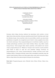 Demografi penduduk sekitar sekolah terdiri dari majoriti melayu. Pdf Pengantarabangsaan Jurnal Ilmiah Berbahasa Melayu Mengungkap Sejarah Melakar Masa Depan
