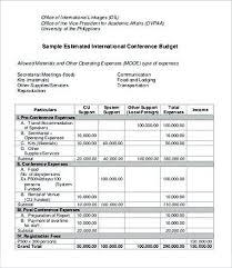 Sample Estimated International Conference Budget 8 Conference Budget Template Important Contents In Conferen Budget Template Budget Template Free Budgeting