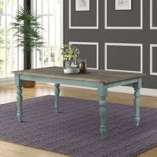 These are well paired with the colorful patterned area rug that adds a dash of color to the light hardwood flooring. Farmhouse Dining Table Home Kitchen Solid Wood Cottage Dining Room Tables 2 Tone Dining Sets Home Garden